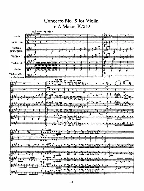 First page of Violin Concerto No.5