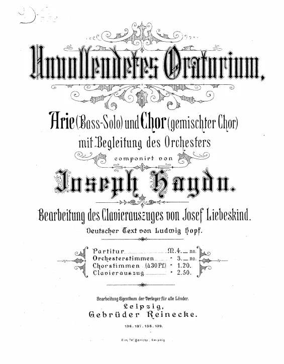 First page of Unfinished Oratorio