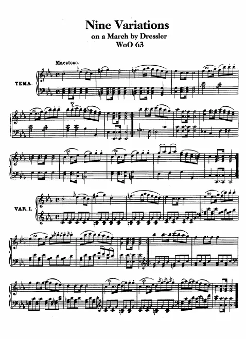 First page of 9 Variations on a March by Dressler