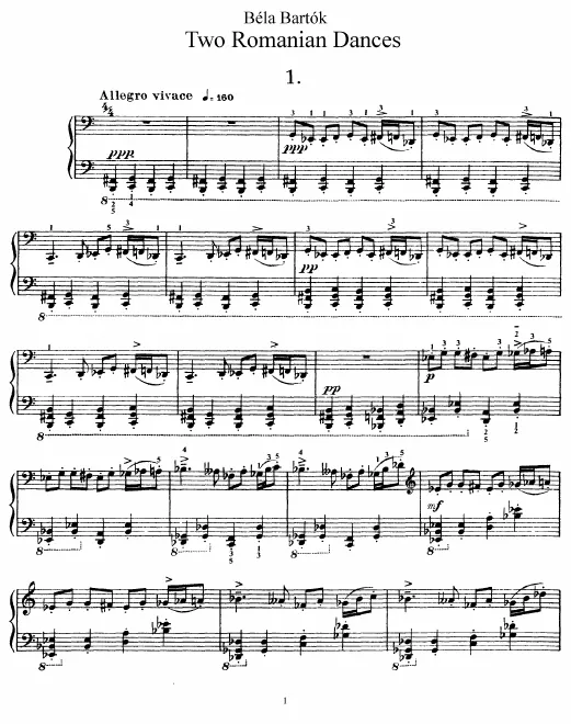 First page of 2 Romanian Dances