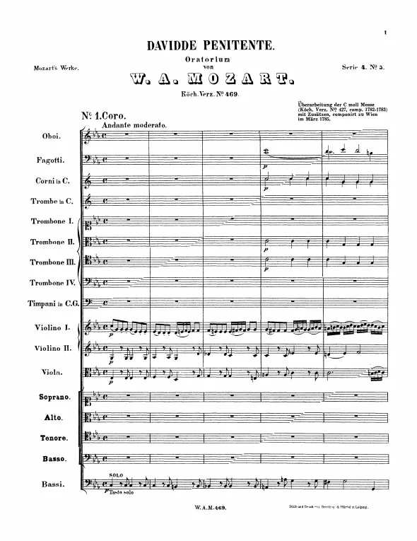 First page of Davidde Penitente