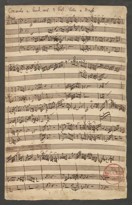 First page of Harpsichord Concerto in B minor