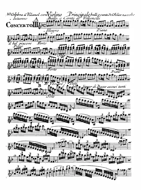First page of Violin Concerto in F major