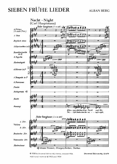 First page of 7 frühe Lieder
