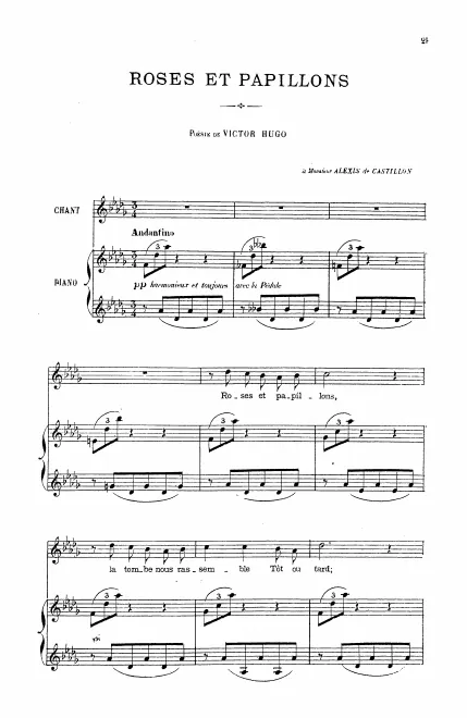 First page of Roses et papillons