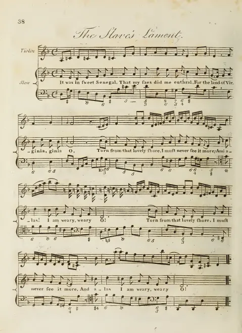 First page of The Slave's Lament, Hob.XXXIa:137