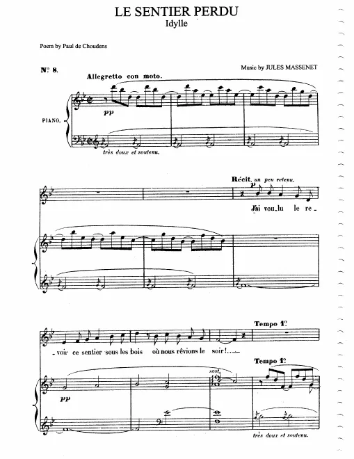 First page of Le sentier perdu
