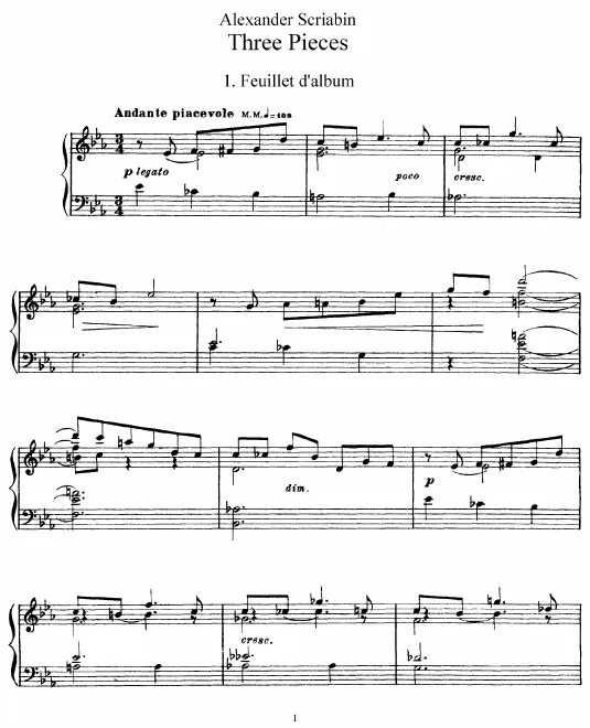 First page of 3 Morceaux