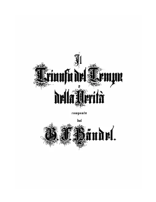 First page of Il trionfo del tempo e del disinganno