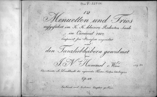 First page of 12 Menuetten und Trios
