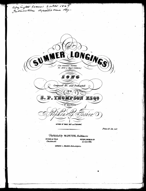 First page of Summer Longings