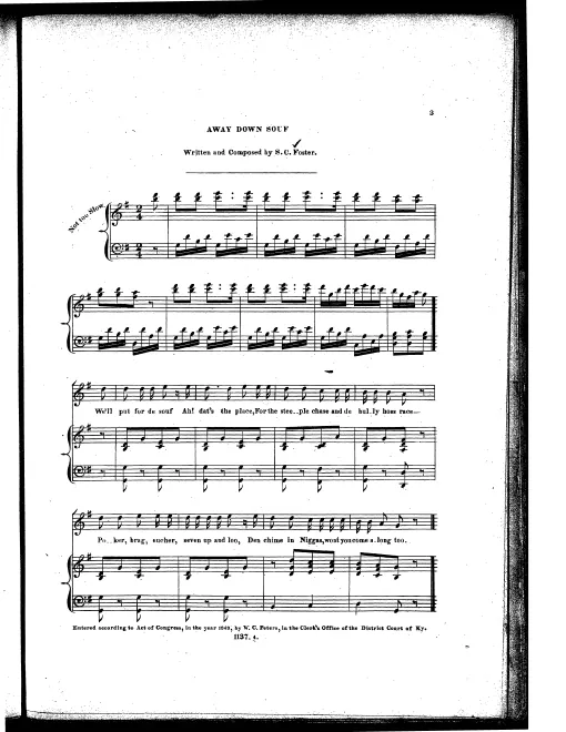 First page of Away Down Souf