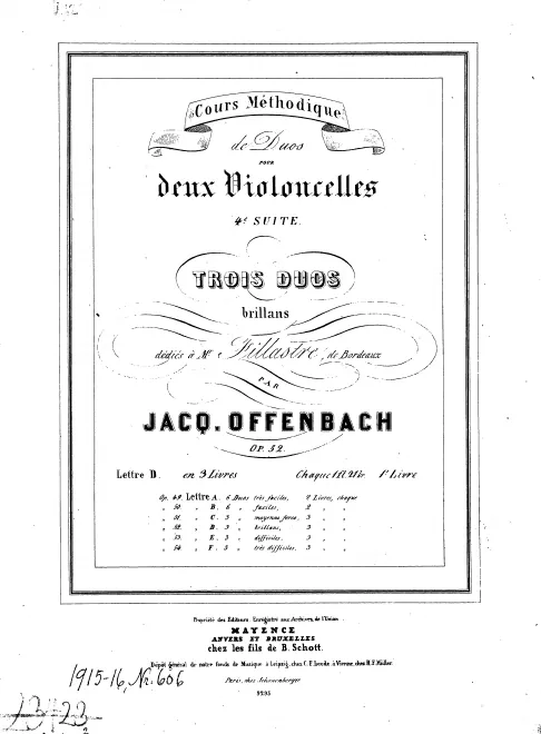 First page of Duos for 2 Cellos, Op.52