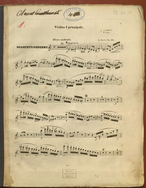 First page of String Quartet Concerto