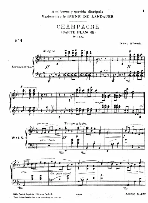 First page of Champagne-Valse