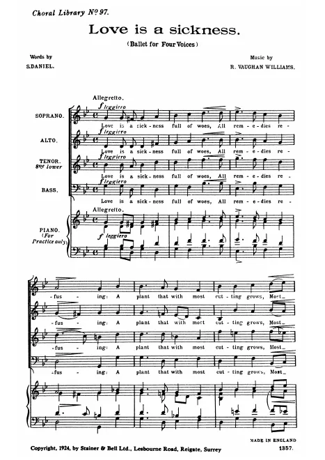 First page of Love is a Sickness