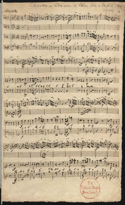 First page of Oboe Concerto in B-flat major