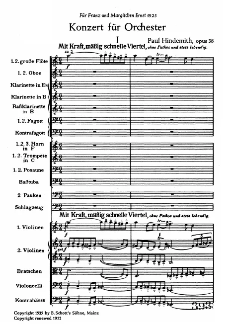 First page of Concerto for Orchestra