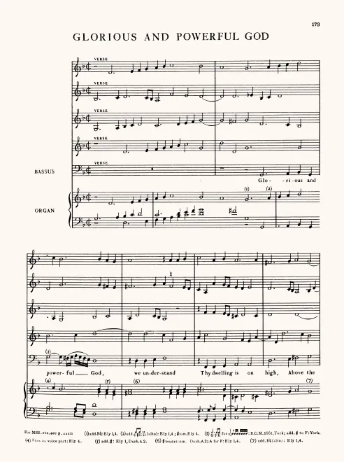 First page of Glorious and Powerful God