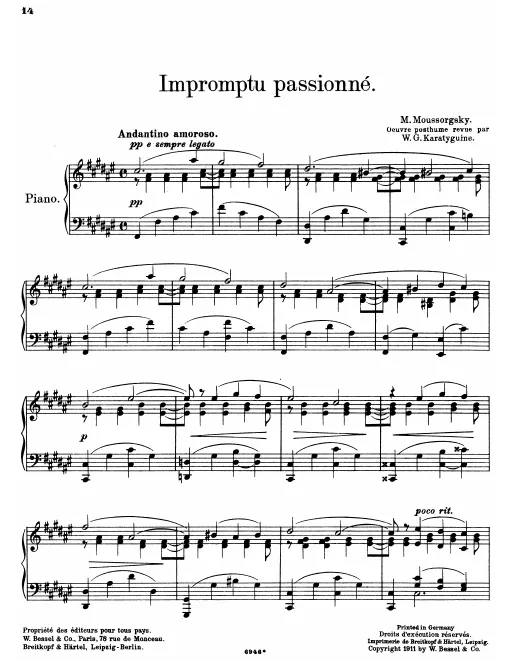 First page of Impromptu passioné
