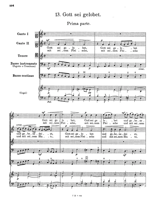 First page of Gott sei gelobet und gebenedeiet