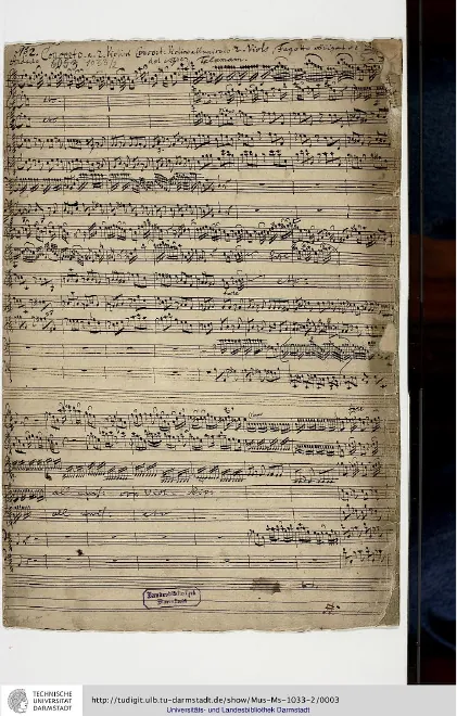 First page of Concerto for 2 Violins and Bassoon