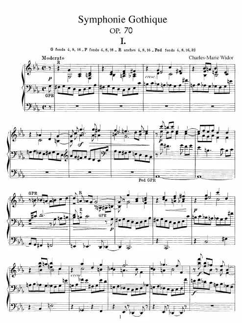 First page of Symphonie gothique