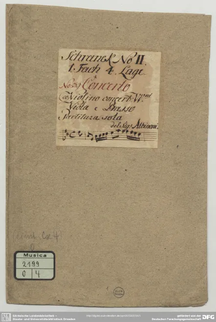 First page of Violin Concerto in A major