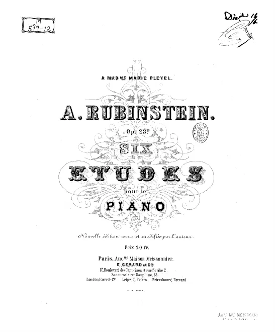 First page of 6 Etudes