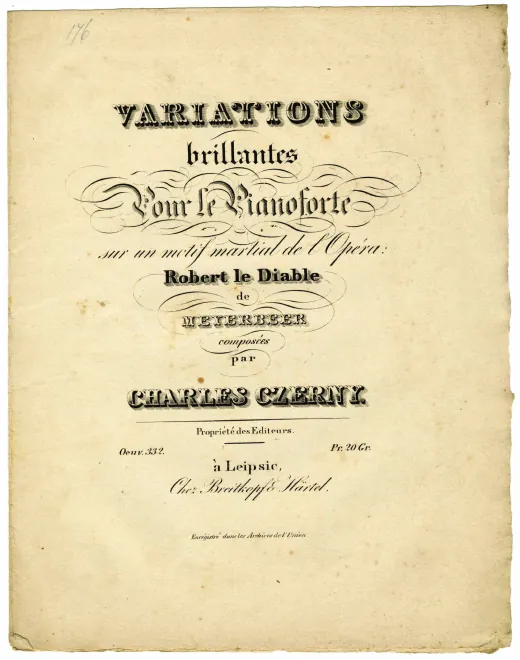 First page of Variations brillantes sur 'Robert le diable'