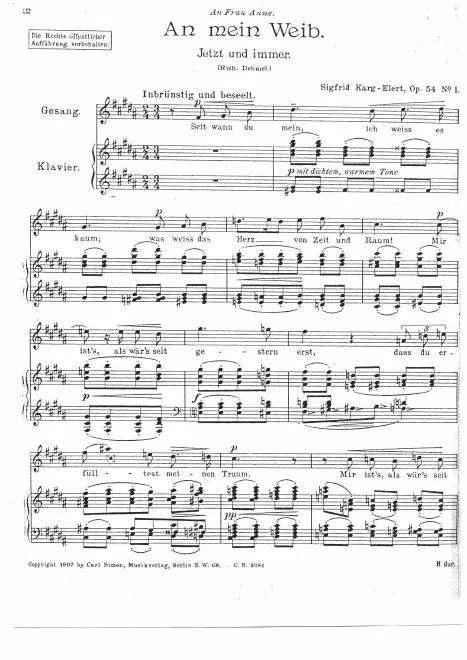 First page of An mein Weib