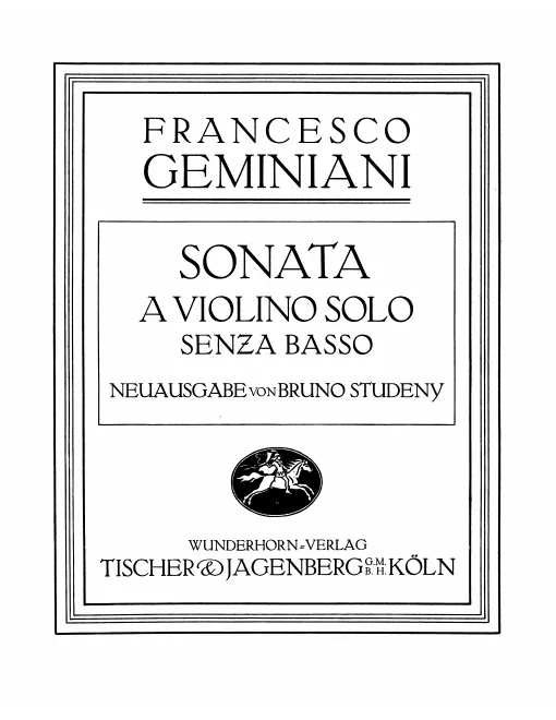 First page of Violin solo sonata