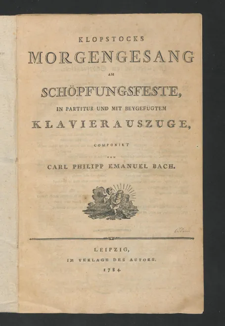 First page of Morgengesang am Schöpfungsfeste