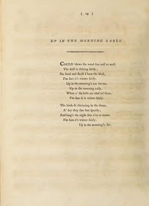 First page of Up in the morning early