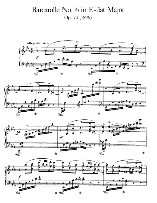 First page of Barcarolle No.6