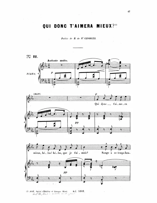 First page of Qui donc t'aimera mieux?