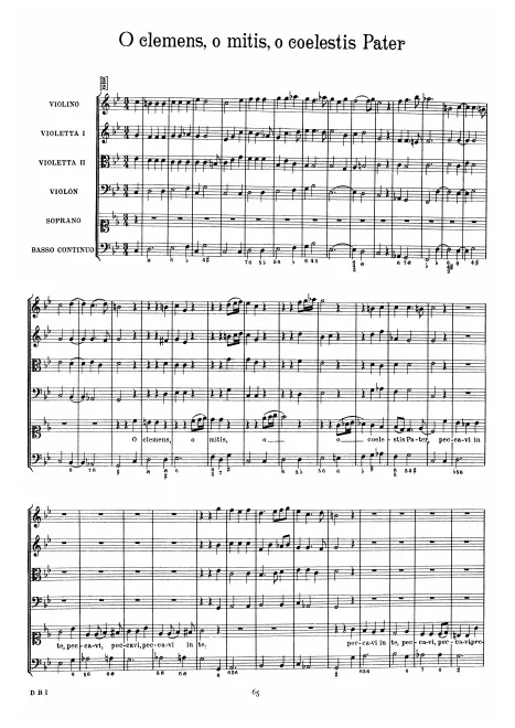 First page of O clemens, o mitis, o coelestis Pater