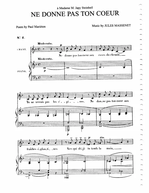 First page of Ne donne pas ton coeur