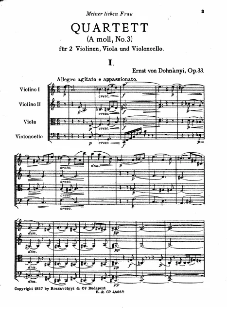 First page of String Quartet No.3
