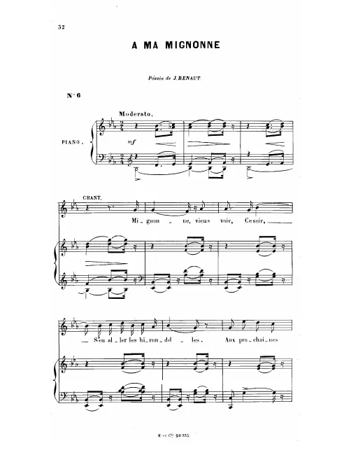 First page of À ma mignonne