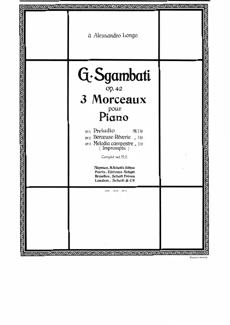 First page of 3 Morceaux, Op.42