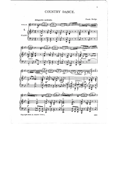 First page of 4 Short Pieces for Violin and Piano