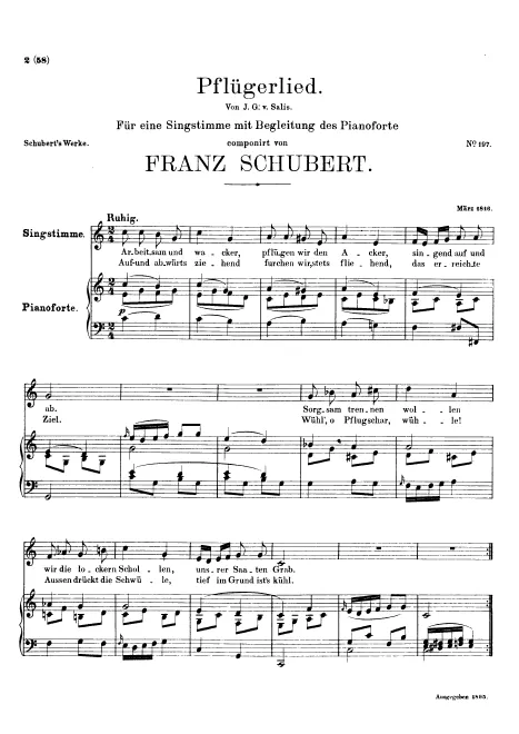 First page of Pflügerlied