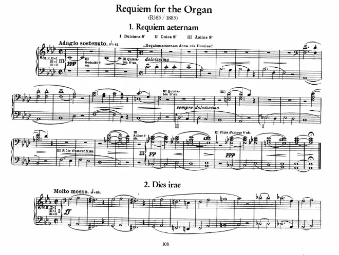 First page of Requiem für die Orgel