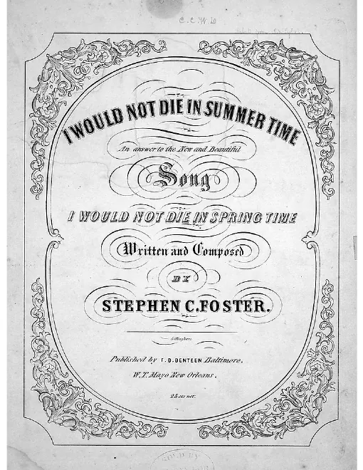 First page of I Would Not Die in Summer Time