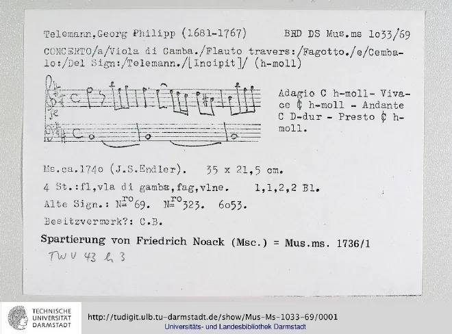 First page of Concerto à 4
