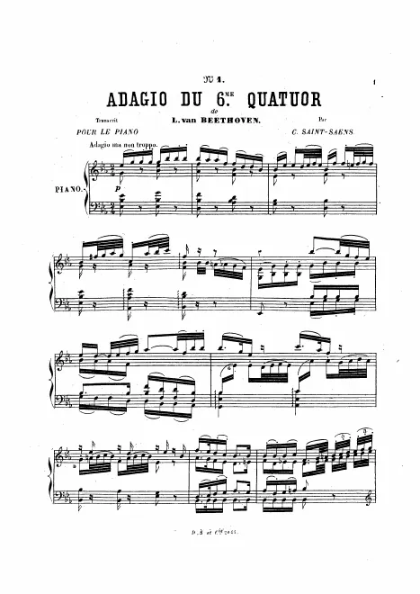 First page of 3 transcriptions de quatuors de Beethoven