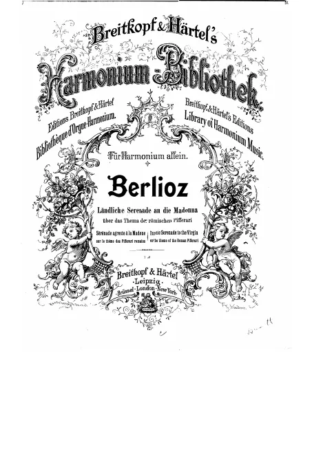 First page of Sérénade agreste à la madone sur la thème des pifferari romains
