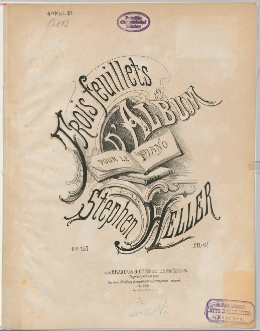 First page of 3 Feuillets d'album pour le piano