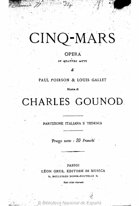 First page of Cinq-Mars